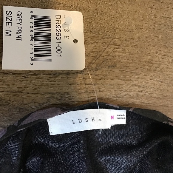 Nwt Lush Dress Size M Long Sleeve A Line Geometric Tribal Print Gray Purple - Picture 13 of 15